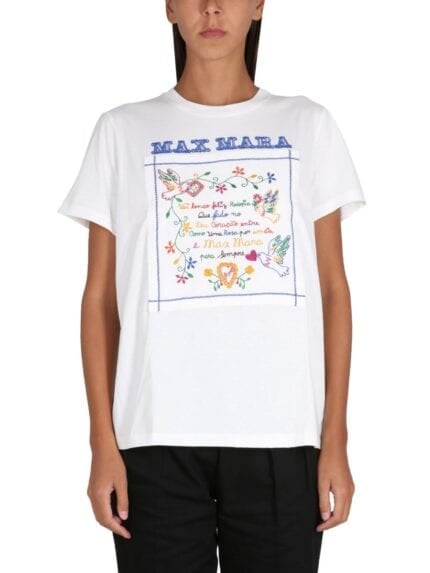 Max Mara T-SHIRT WITH EMBROIDERY