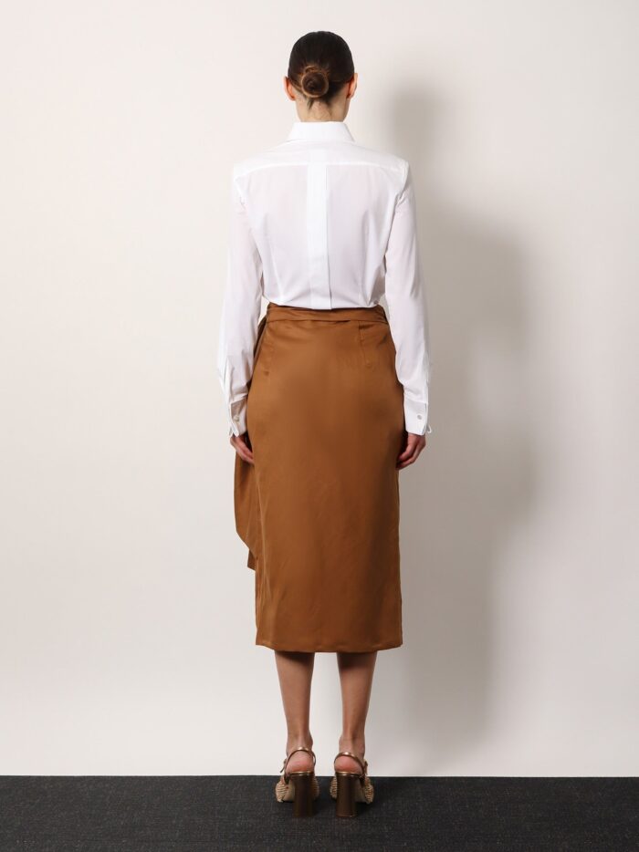 Max Mara Tequila Linen And Silk Twill Pencil Skirt