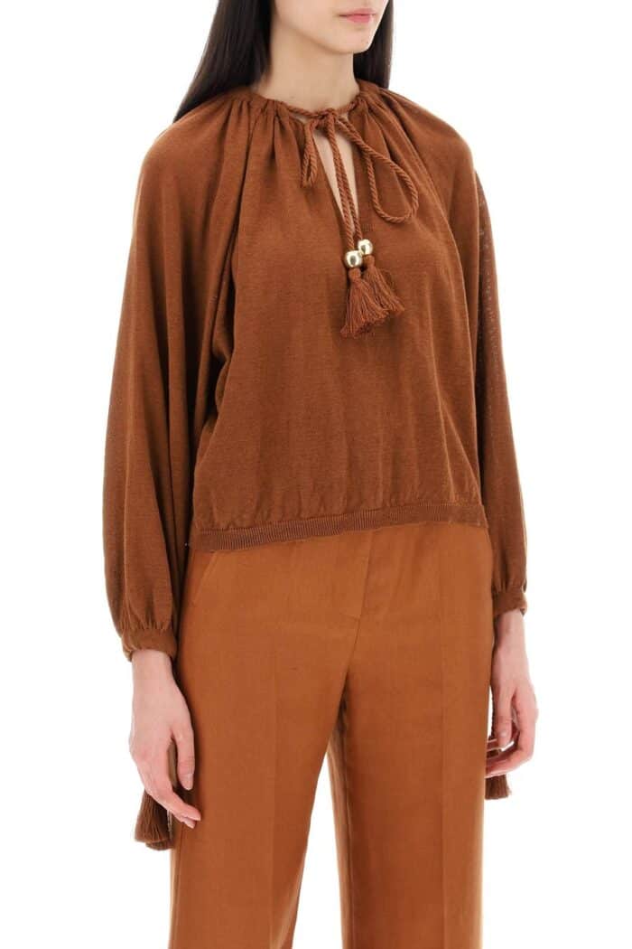 MAX MARA 'top Quirite In Linen Knit