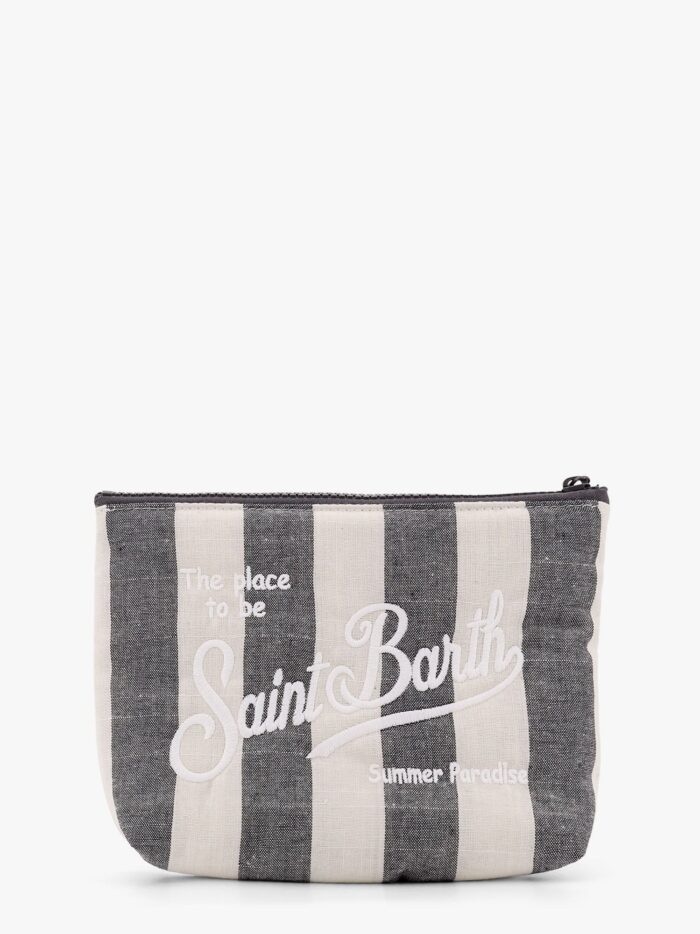 MC2 SAINT BARTH Aline Soft Pochette With Linen Stripes Big Print