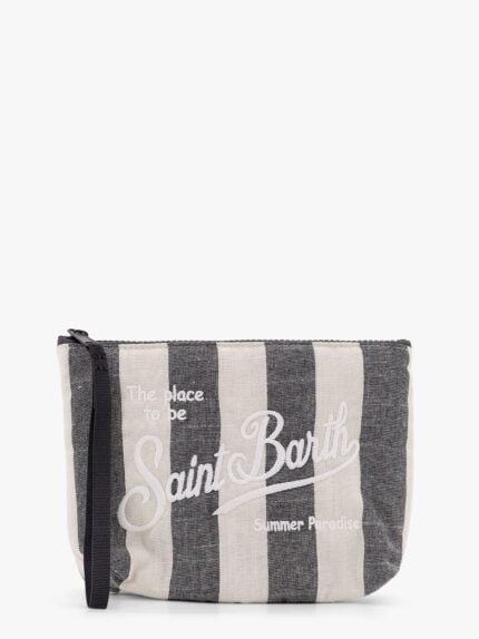 MC2 SAINT BARTH Aline Soft Pochette With Linen Stripes Big Print