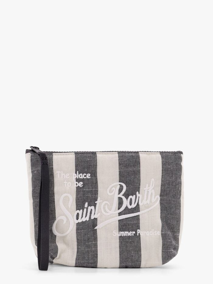MC2 SAINT BARTH Aline Soft Pochette With Linen Stripes Big Print