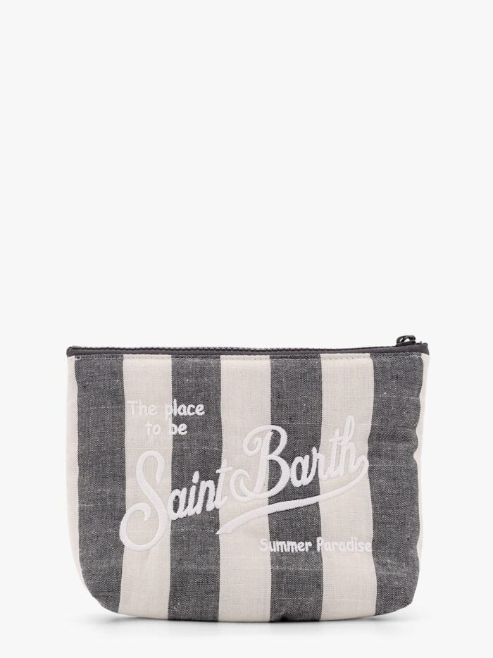 MC2 SAINT BARTH Aline Soft Pochette With Linen Stripes Big Print