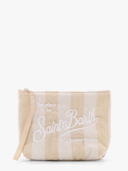 MC2 SAINT BARTH Aline Soft Pochette With Linen Stripes Big Print