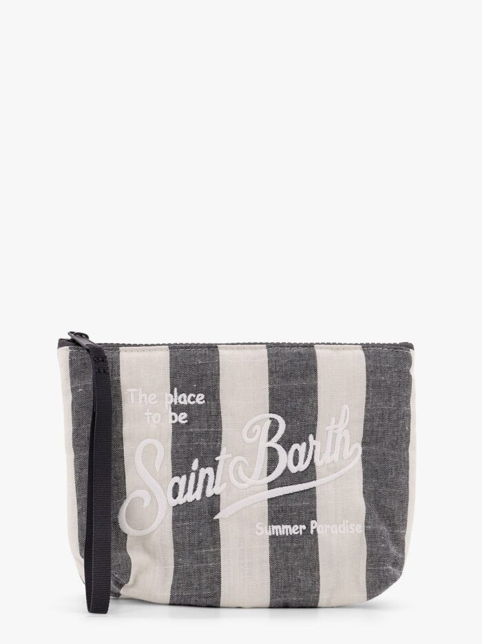 MC2 SAINT BARTH Aline Soft Pochette With Linen Stripes Big Print