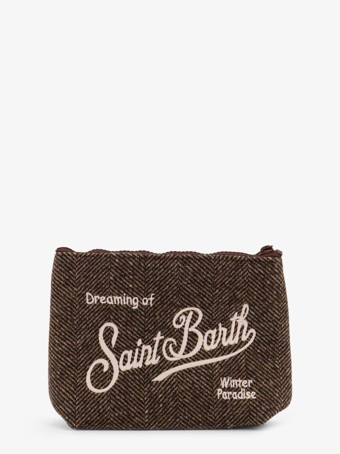 MC2 SAINT BARTH Aline Wool Clutch Bag With Herringbone Pattern