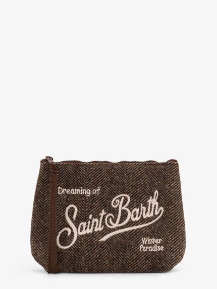 MC2 SAINT BARTH Aline Wool Clutch Bag With Herringbone Pattern