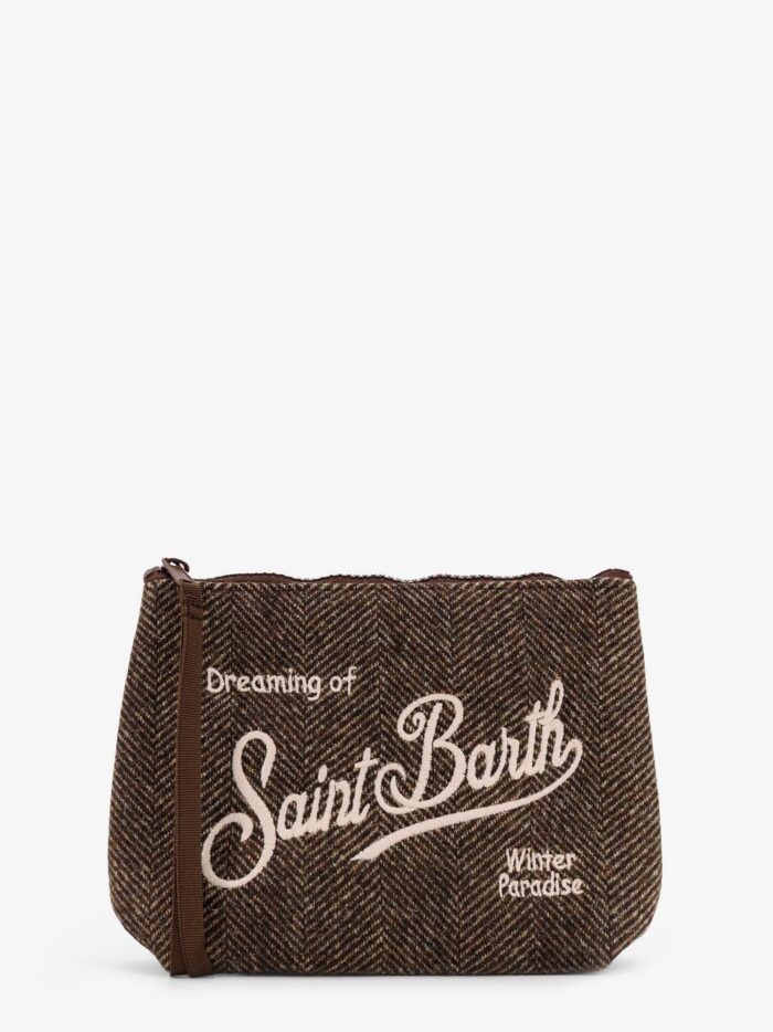 MC2 SAINT BARTH Aline Wool Clutch Bag With Herringbone Pattern
