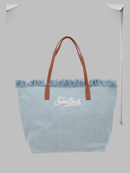 MC2 SAINT BARTH BORSA "CITY" IN DENIM CON FRANGE