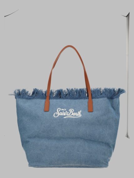 MC2 SAINT BARTH BORSA "CITY" IN DENIM CON FRANGE