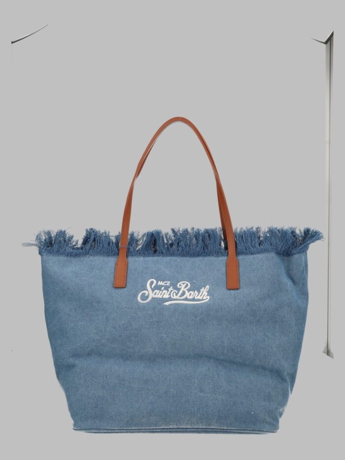 mc2 saint barth borsa "city" in denim con frange MC2 SAINT BARTH BORSA "CITY" IN DENIM CON FRANGE