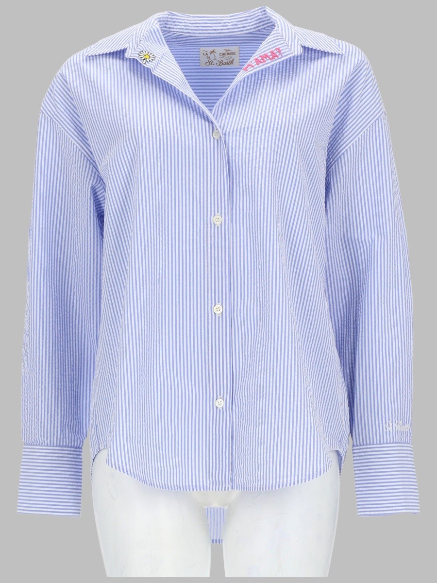 MC2 SAINT BARTH CAMICIA A RIGHE CON RICAMO