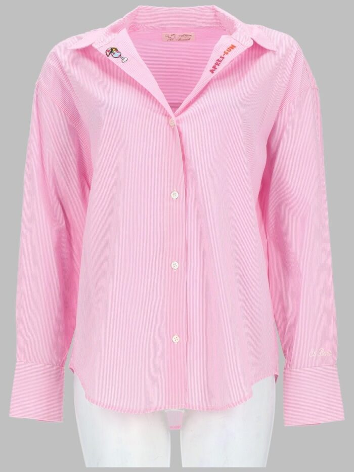 MC2 SAINT BARTH CAMICIA A RIGHE CON RICAMO
