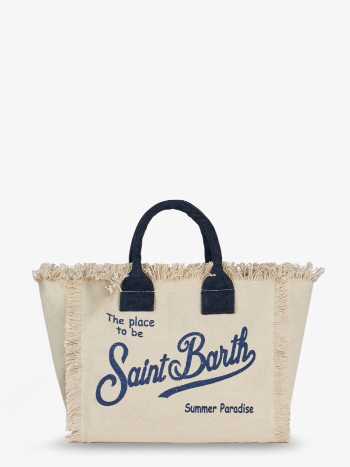 MC2 SAINT BARTH Colette Canvas Crossbody Bag With Logo Print On The Front