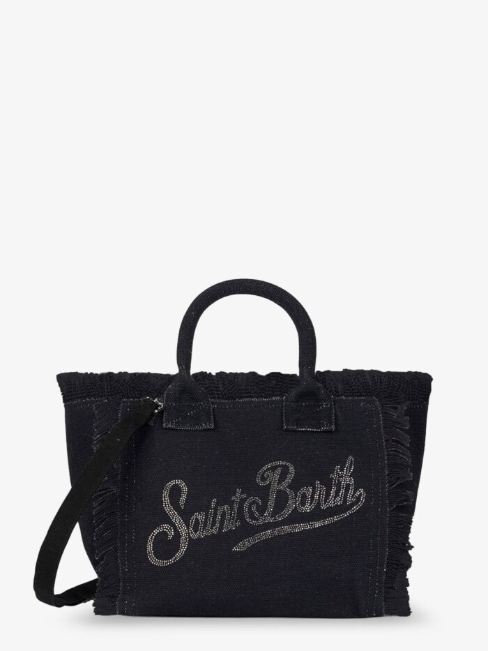 MC2 SAINT BARTH Colette Canvas Crossbody Bag With Rhinestone Logo On The Front