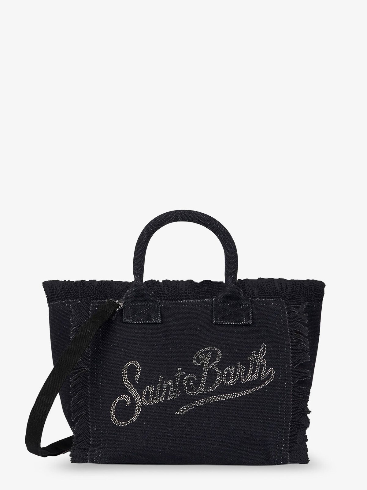 MC2 SAINT BARTH Colette Canvas Crossbody Bag With Rhinestone Logo On The Front