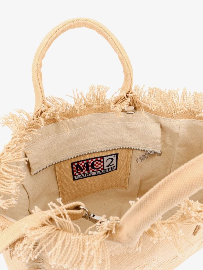 MC2 SAINT BARTH Colette Canvas Handbag With Logo On The Front