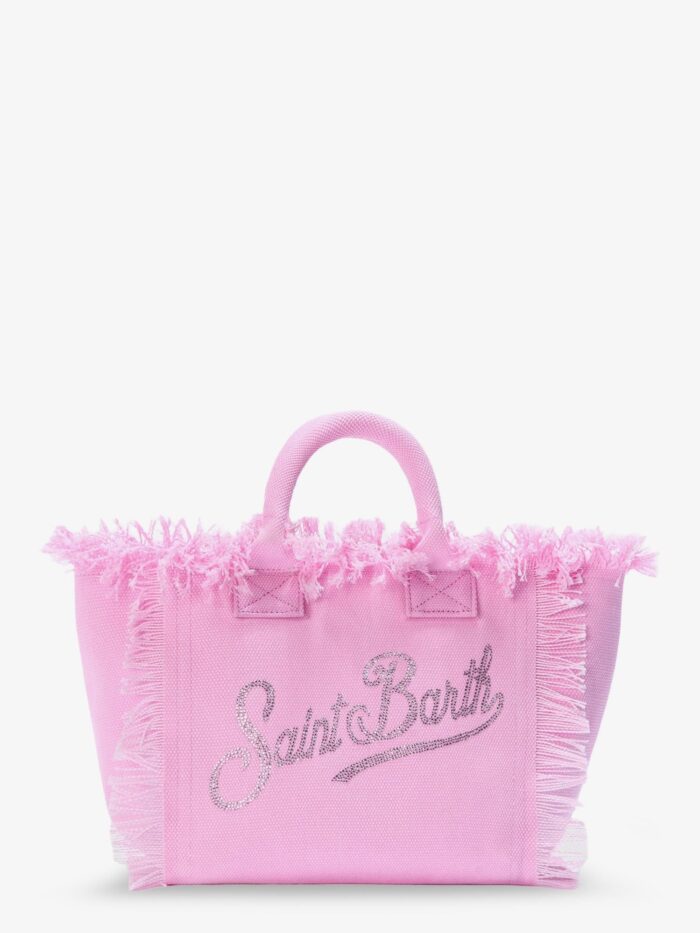 MC2 SAINT BARTH Colette Canvas Shoulder Bag With Rhinestone Logo On The Front