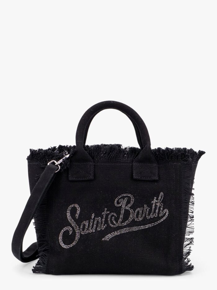MC2 SAINT BARTH Colette Cotton Handbag With Logo Rhinestones Embroidery