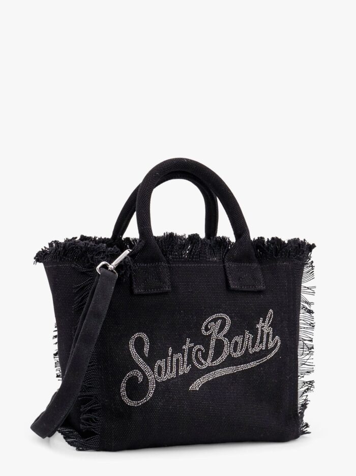 MC2 SAINT BARTH Colette Cotton Handbag With Logo Rhinestones Embroidery