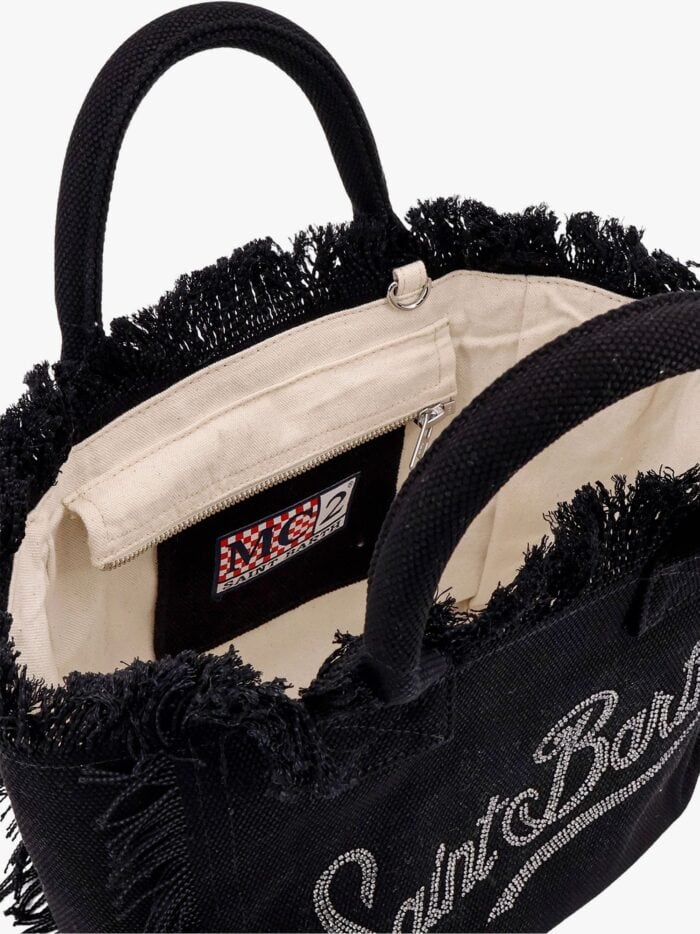 MC2 SAINT BARTH Colette Cotton Handbag With Logo Rhinestones Embroidery