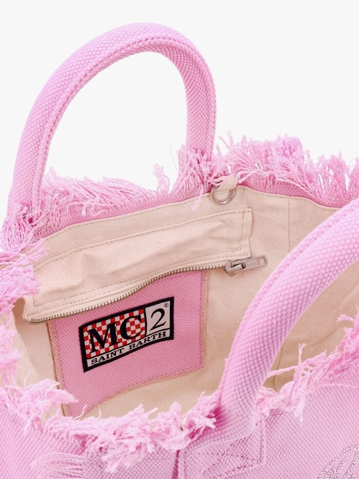 MC2 SAINT BARTH Colette Cotton Handbag With Rhinestones Logo