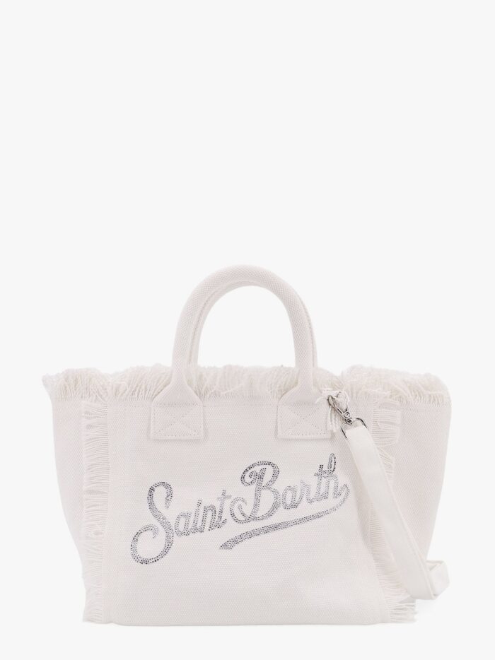 MC2 SAINT BARTH Colette Cotton Handbag With Rhinestones Logo