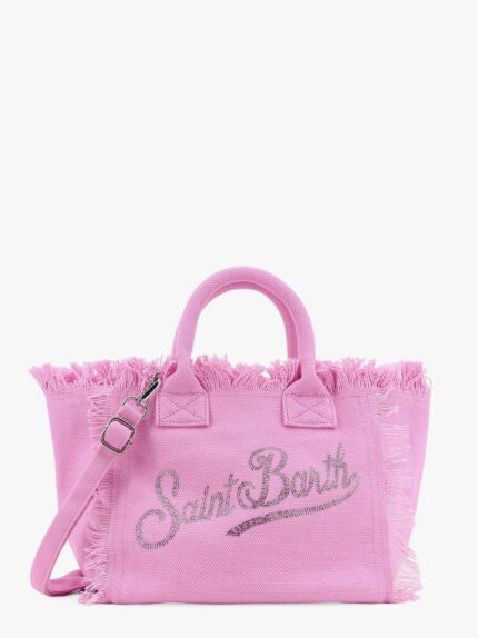 MC2 SAINT BARTH Colette Cotton Handbag With Rhinestones Logo