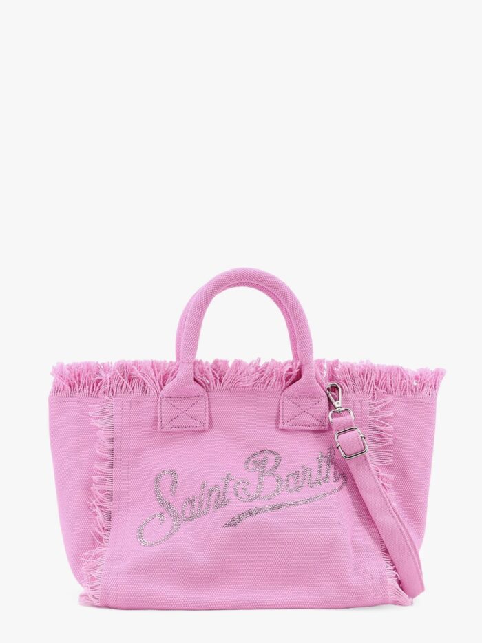 MC2 SAINT BARTH Colette Cotton Handbag With Rhinestones Logo