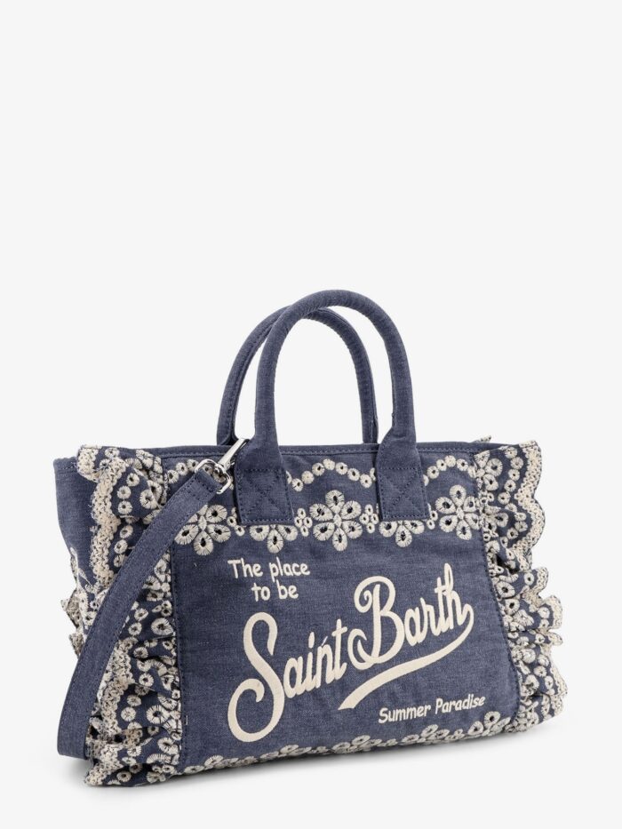 MC2 SAINT BARTH Colette Denim Shoulder Bag With Sangallo Embroidery