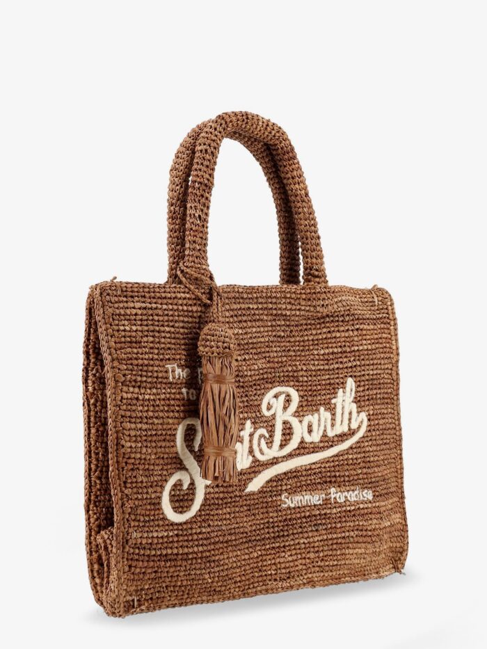 MC2 SAINT BARTH Colette Raffia Handbag With Embroidered Logo