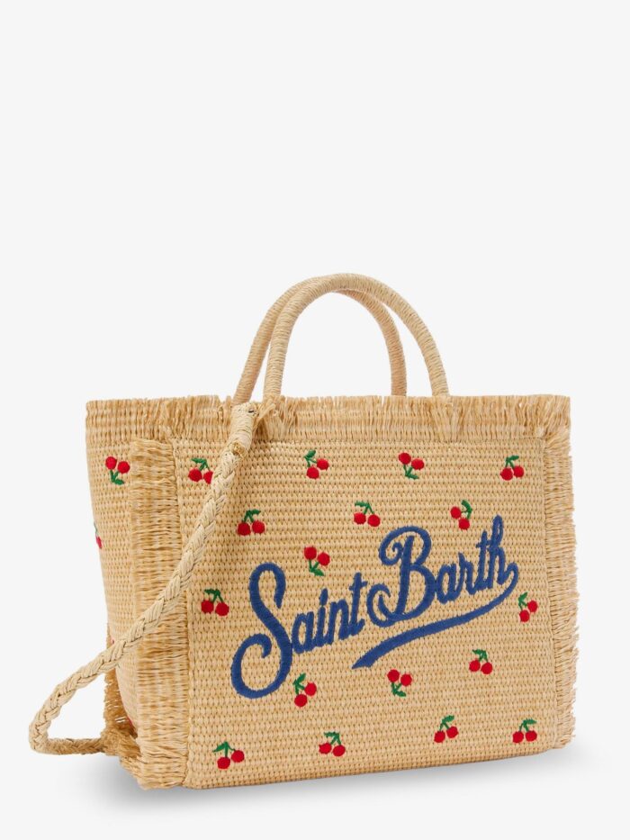 MC2 SAINT BARTH Colette Raffia Handbag With Embroidered Logo On The Front