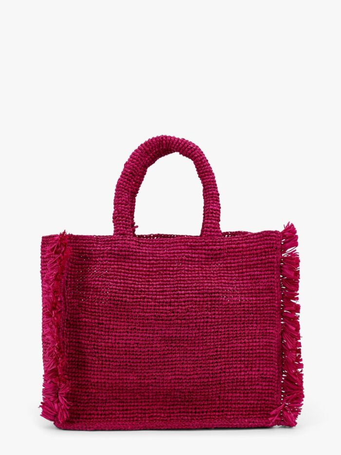 MC2 SAINT BARTH Colette Rafia Handbag With Logo Embroidery