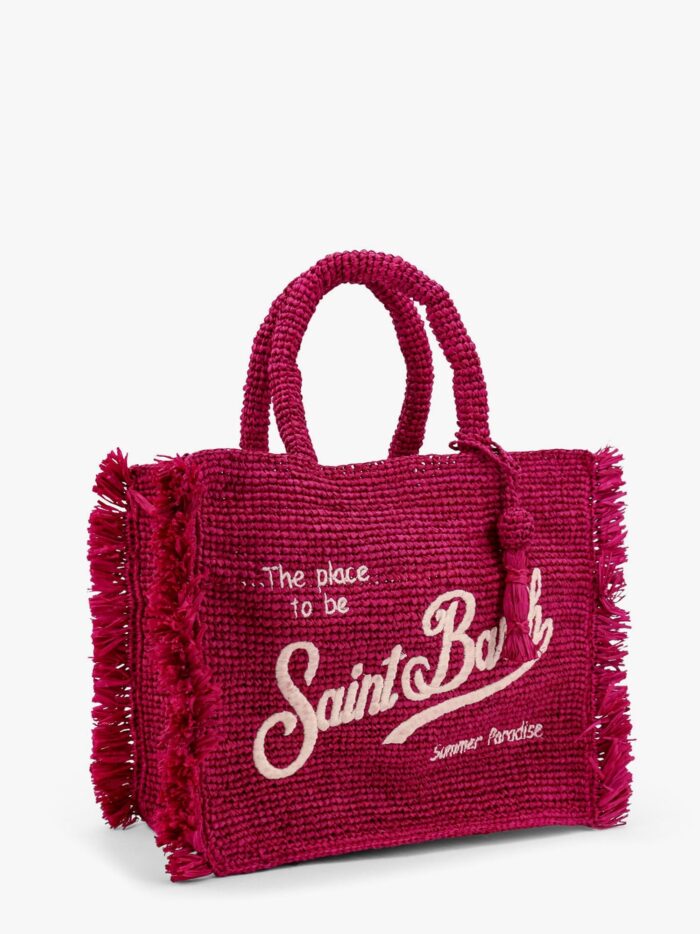 MC2 SAINT BARTH Colette Rafia Handbag With Logo Embroidery