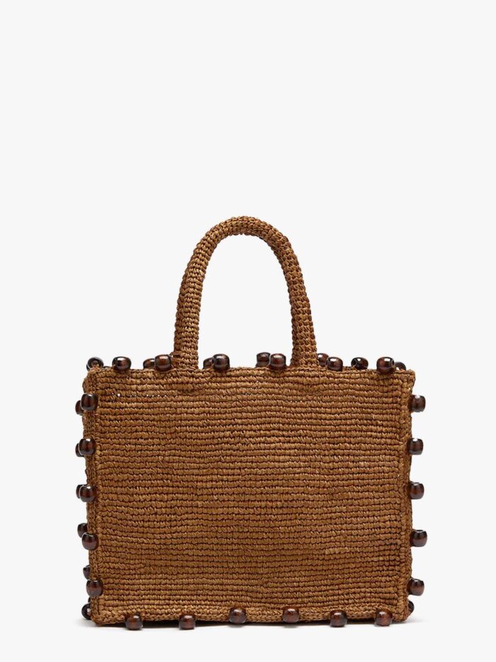 MC2 SAINT BARTH Colette Rafia Handbag With Logo Embroidery