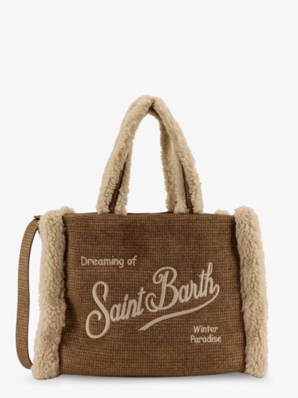 MC2 SAINT BARTH Colette Shearling Pied De Poule Shoulder Bag
