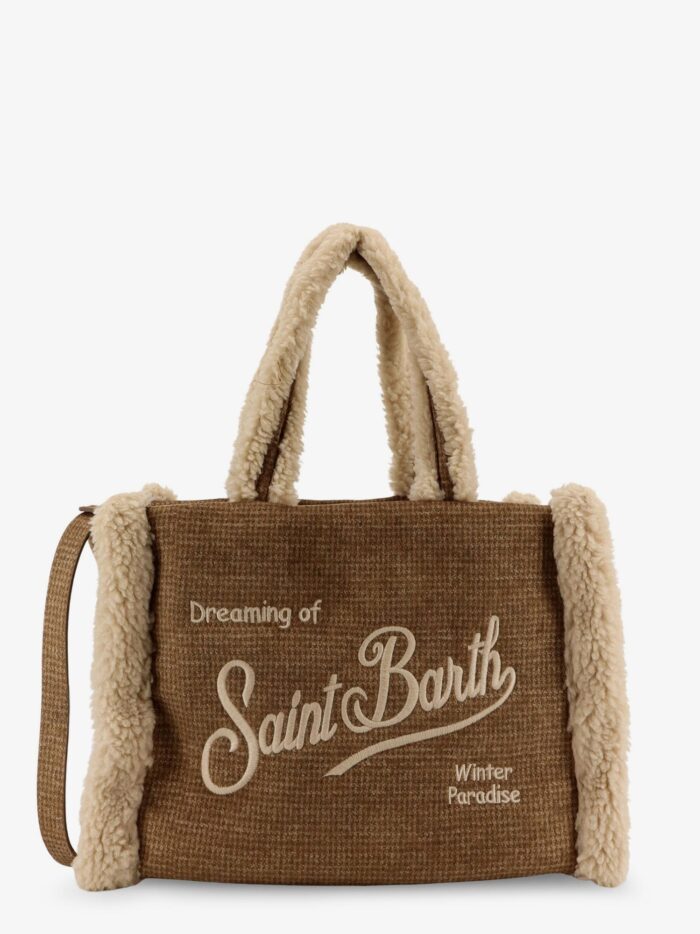 MC2 SAINT BARTH Colette Shearling Pied De Poule Shoulder Bag