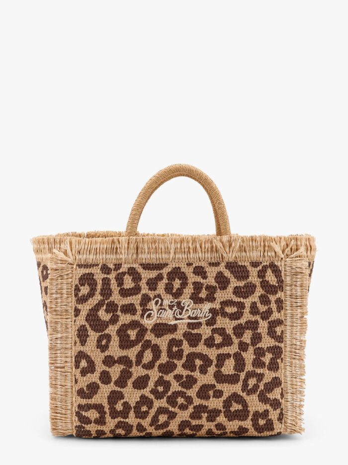 MC2 SAINT BARTH Colette Straw Handbag With Animal Print Motif