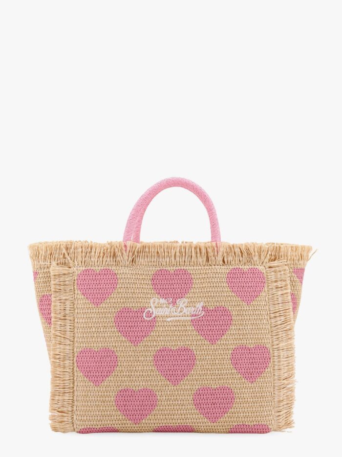 MC2 SAINT BARTH Colette Straw Handbag With Hearts Print