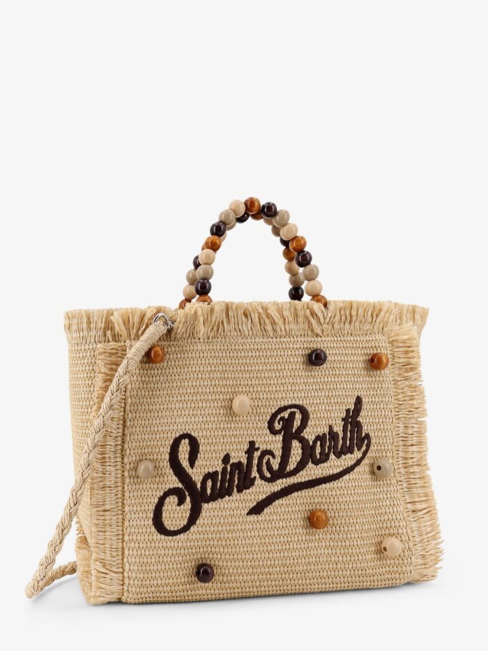MC2 SAINT BARTH Colette Straw Raffia Handbag With Wooden Beads