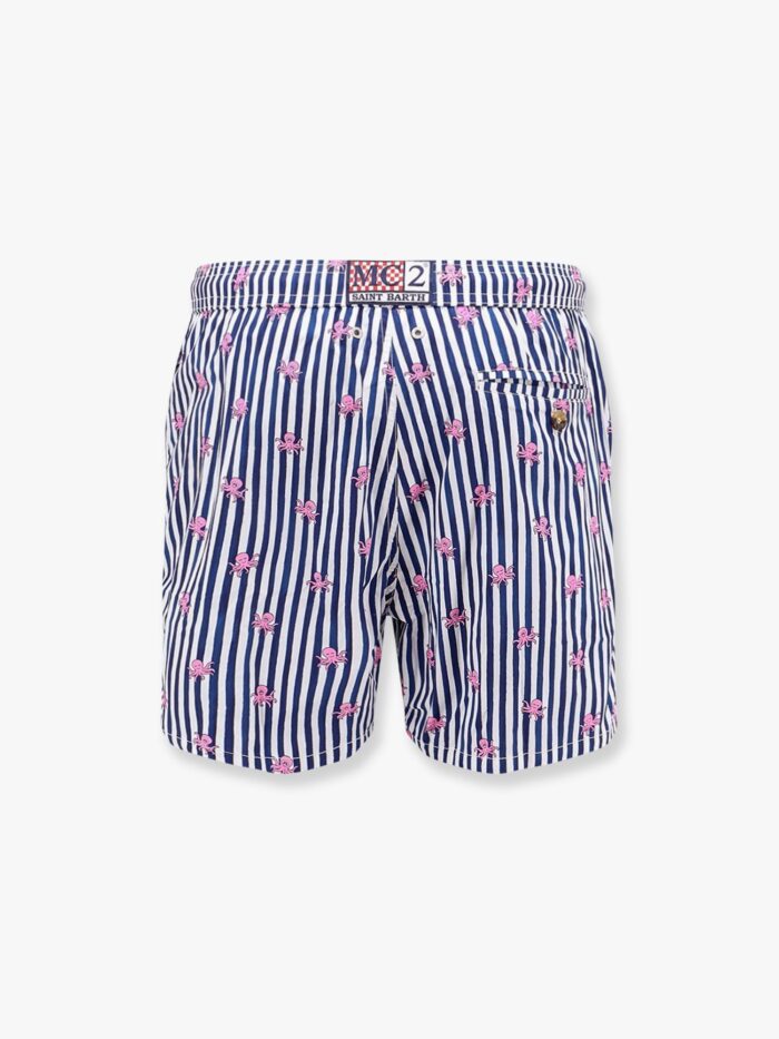 MC2 SAINT BARTH Comfort Light Nylon Swim Trunk With Octopus W Stripes Print