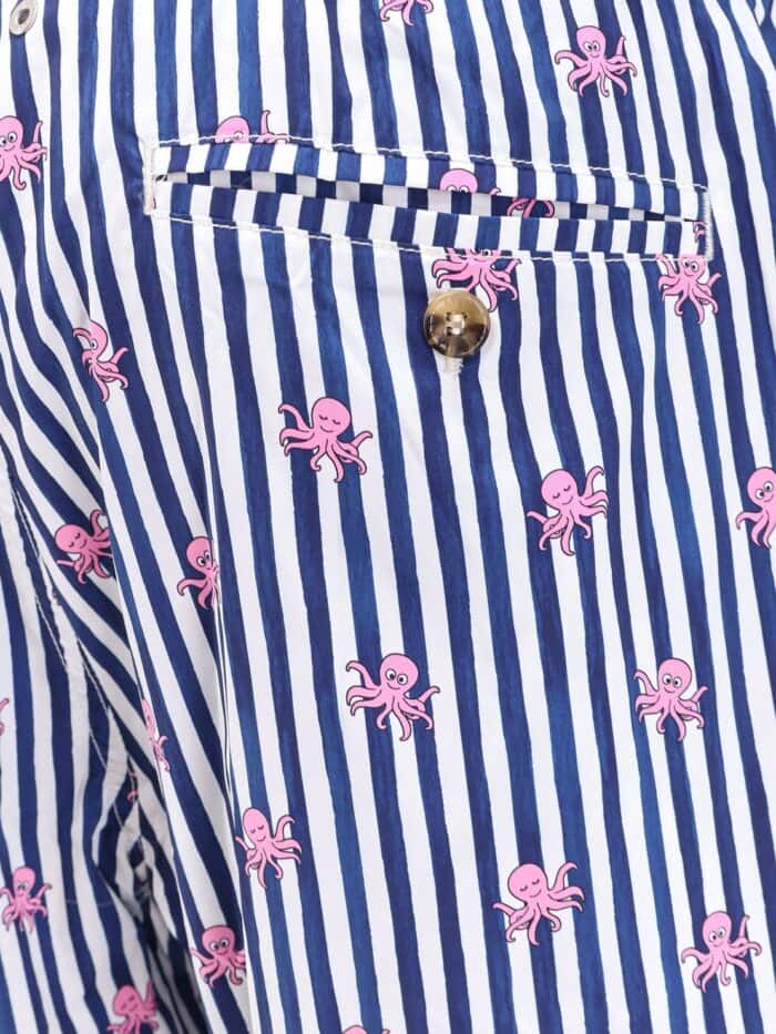MC2 SAINT BARTH Comfort Light Nylon Swim Trunk With Octopus W Stripes Print
