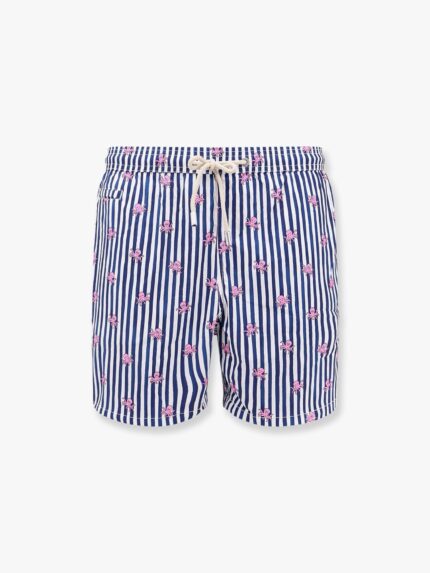 MC2 SAINT BARTH Comfort Light Nylon Swim Trunk With Octopus W Stripes Print