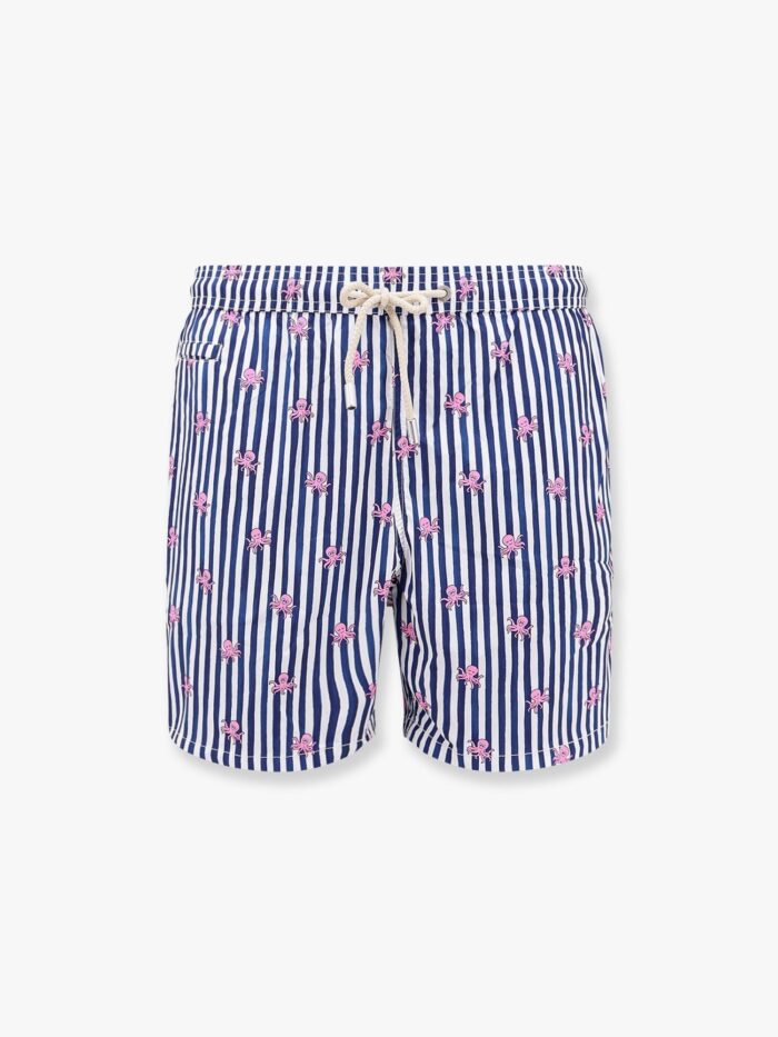 MC2 SAINT BARTH Comfort Light Nylon Swim Trunk With Octopus W Stripes Print