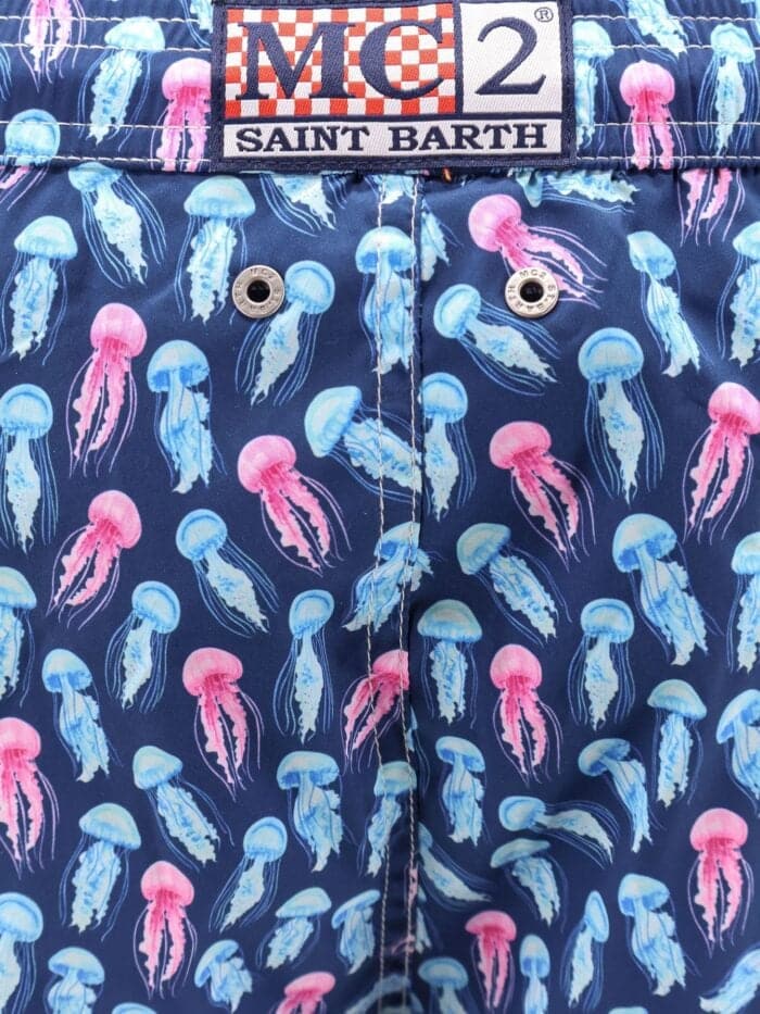 MC2 SAINT BARTH Comfort Light Swim Trunks With JellyFish Neon 61 Print