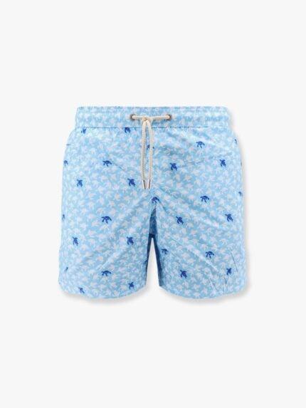 MC2 SAINT BARTH Comfort Light Swim Trunks With Turtle Block 61 Print