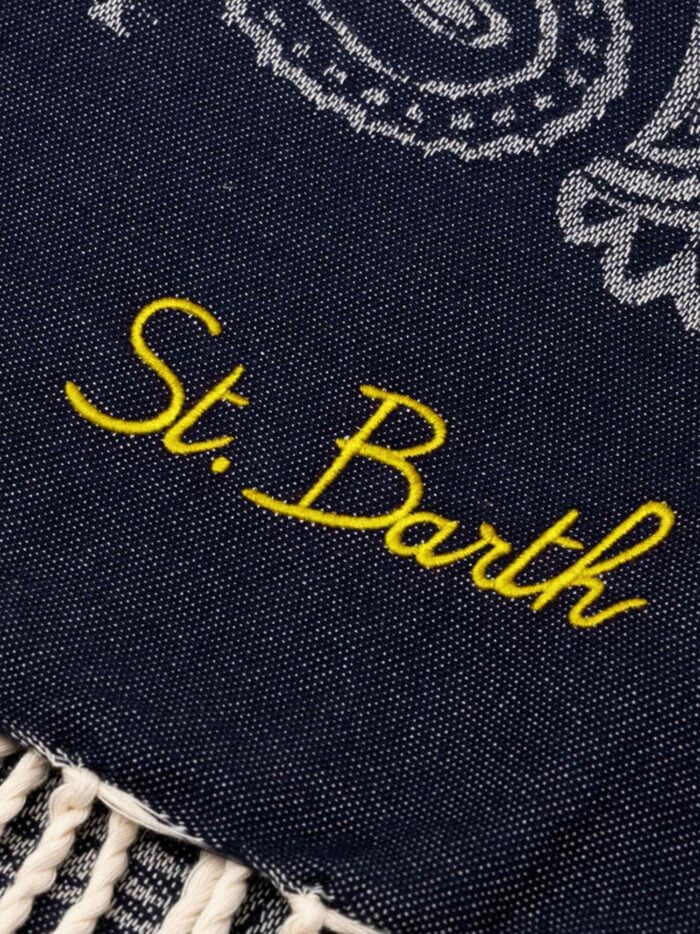 MC2 SAINT BARTH Foutas J N Cotton Beach Towel With Logo Print