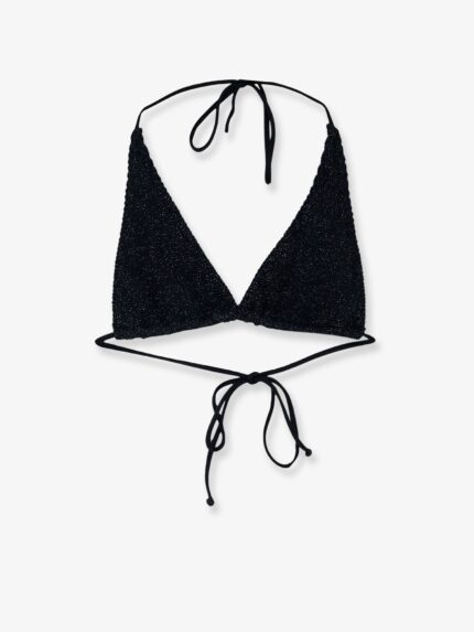 MC2 SAINT BARTH Guiana Crinkle Lurex Bikini Top