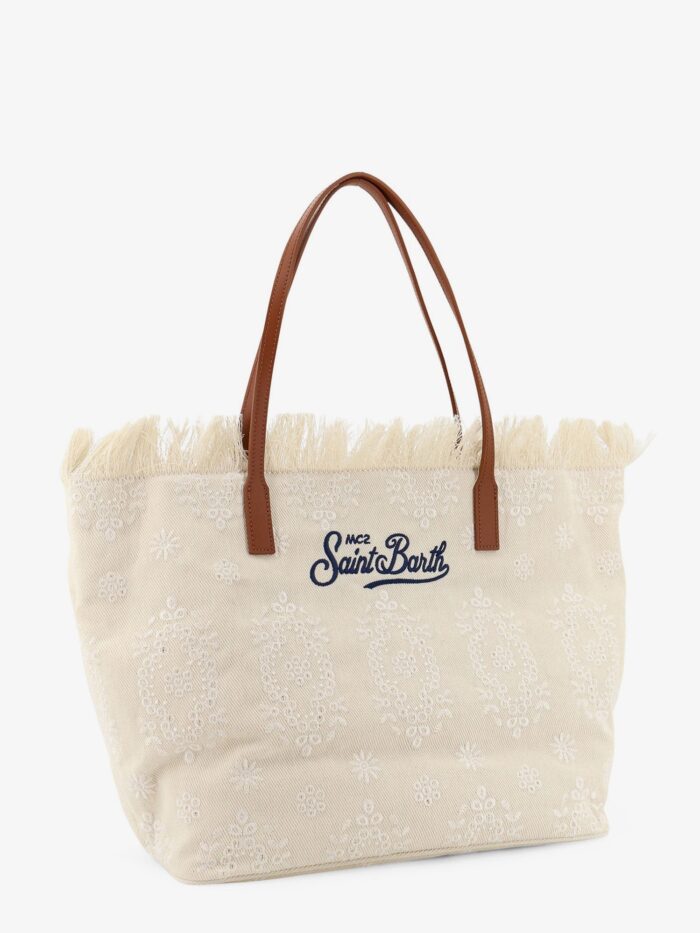 MC2 SAINT BARTH Le City Bag Canvas Shoulder Bag With All-over Embroidery