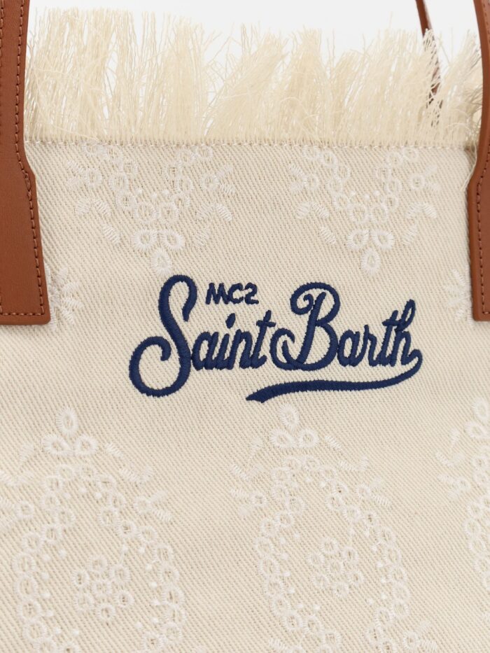 MC2 SAINT BARTH Le City Bag Canvas Shoulder Bag With All-over Embroidery